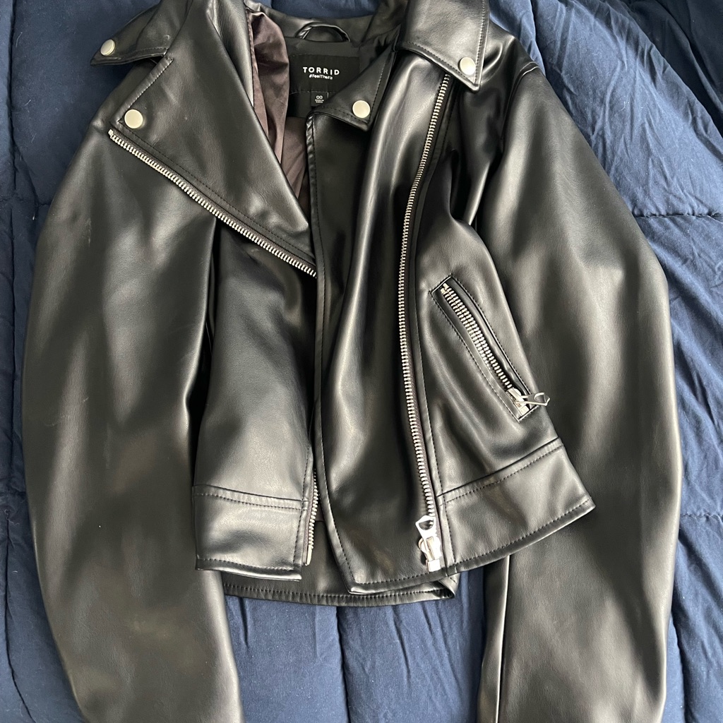 Torrid Black Faux Leather Jacket Size 00
